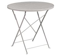 Flash Meubles 76,2 cm Round intérieure/extérieure en Acier Table de terrasse Pliante, Métal, Gris Clair, Taille Unique