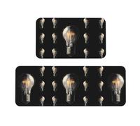 Flash of Light Lot de 2 tapis de cuisine antidérapants pour cuisine, buanderie et entrée