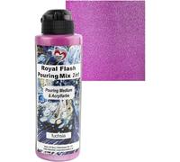 Flash Pouring Mix 2en1 Medium De Lissage Et Peinture Acrylique Métallique Avec Effet Paillettes 180 Ml Pas Besoin De Mélanger Avec Fluide Ou Huile De Silicone (Fuchsia)