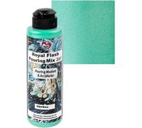 Flash Pouring Mix 2en1 Medium De Lissage Et Peinture Acrylique Métallique Avec Effet Paillettes 180 Ml Pas Besoin De Mélanger Avec Fluide Ou Huile De Silicone (Turquoise)