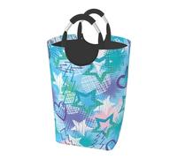 Flash Rock Stars,Panier à linge pliable, grand bac de rangement résistant avec poignées, 50 L