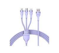 flash series â.¡ one-for-three fast charging data cable usb to m+l+c 100w 1.2m purple