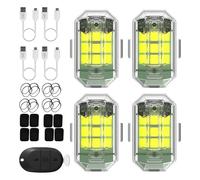 Flash stroboscopique pour drone - Télécommande de voiture - Flash LED sans fil à haute luminosité - 7 couleurs - Flash d'avion LED et chargement USB - Lumière anti-collision pour drones