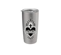 Flash Tatouage Sacré-Cœur du Christ Gobelet isotherme en acier inoxydable double paroi