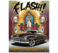 FLASH! Tattoo Chicano pt.2: An 8x10 Adult Coloring Book Featuring 50 Detailed Chicano Tattoo Flash Designs, Including Lowriders, Aztec and Mayan ... Prayer Hands, and Graffiti-Inspired Art
