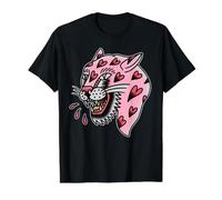 Flash Traditionnel Panther Pink x Heart Love T-Shirt Graphique avec Valeur