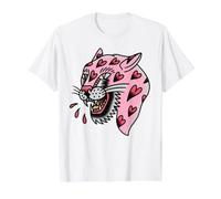 Flash Traditionnel Panther Pink x Heart Love T-Shirt Graphique avec Valeur