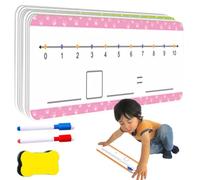 flashcard mathématiques en écriture - Fiches de numéro d'effacement à Sec Double Face, Panneaux d'apprentissage réutilisables | Cartes de Pratique de comptage éducatif pour Les études à Domicile en c