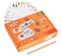 Flashcardd - Jeu de correspondance de lettres d'apprentissage - Jouet d'orthographe pour apprendre - Blocs en bois Puzzle Brain Teaser - Jeu de lettres d'apprentissage moteur FINO pour maternelle