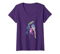 Flashdance Alex Owens Neon Title Logo T-Shirt avec Col en V