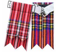 Flashes de kilt pour homme - Chaussettes de kilt classiques et unies avec ajusteurs de boucle lourde, jarretelles en laine acrylique pointues - Parfaites pour une robe Highland, Royal Stewart., Taille