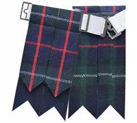 Flashes de kilt pour homme - Chaussettes de kilt classiques et unies avec ajusteurs de boucle lourde, jarretelles en laine acrylique pointues - Parfaites pour une robe Highland, Mackenzie, taille