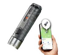 FlashFinder Localisateur de clés, Find My Compatible, porte-clés lampe torche 2 en 1 + localisateur d'articles, batterie rechargeable USB-C, design furtif, lumière d'alarme bicolore