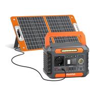 FlashFish 144,3 Wh Generateur Electrique Avec Panneau Solaire 60W,Générateur Solaire Portable 200W Avec 230 V AC/DC/USB/type C/lumières LED -Batterie de Secours Pour camping, voyages et Urgences