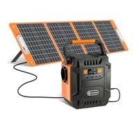 FlashFish 172,8 Wh Station Électrique avec Panneau Solaire 100W, Générateur Électrique Portable 200W (crête 400W) avec 230V Type C/lumières LED, Batterie de Secours Pour Camping, Voyages et Urgences