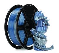 FLASHFORGE Filament dégradé de couleur PLA effet soie - Changement de couleur multicolore - Filament d'impression 3D arc-en-ciel - Argent en bleu brillant - Changement de couleur rapide chaque étape