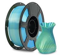 FLASHFORGE Filament effet soie bicolore jaune bleu 2 en 1 Coextrusion 1,75 mm, filament pour imprimante 3D Bobine de 1 kg (2,2 lbs) - Précision dimensionnelle +/- 0,02 mm, soie PLA changement de