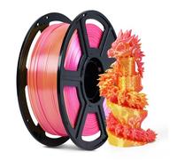 FLASHFORGE Filament PLA bicolore en soie pour imprimante 3D, 1,75 mm, bobine de 1 kg (2,2 lbs), précision dimensionnelle +/- 0,02 mm pour imprimante 3D FDM, structure en soie et ultra brillant