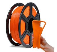 Flashforge Filament PLA flexible pour imprimante 3D, 1 kg, précision dimensionnelle ±0,02 mm, sans fumée et sans odeur (orange, PLA flexible)