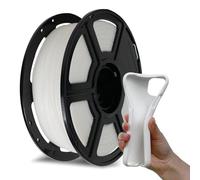 Flashforge Filament PLA flexible pour imprimante 3D, bobine de 1 kg, précision dimensionnelle +/- 0,02 mm, respectueux de l'environnement, sans fumée et sans odeur (blanc, PLA flexible)