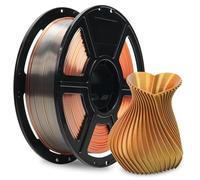 FLASHFORGE Filament Soie Tricolore, Or Argent Cuivre 3 en 1 Co-extrusion 1,75 mm, Filament pour Imprimante 3D 1 kg (2,2 lbs) Bobine - Précision dimensionnelle +/- 0,02 mm, Changement de Couleur PLA