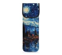 Flashideas Étui plat en néoprène résistant à la chaleur pour fer à friser avec poche organiseurs et rangement, Nuit étoilée de Van Gogh, One Size