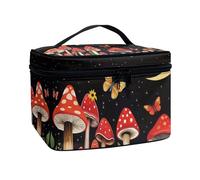 Flashideas Trousse de maquillage pour cosmétiques - Rangement vertical - Grande capacité - Trousse de maquillage de voyage, Champignon rouge 1, one size