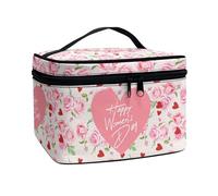 Flashideas Trousse de maquillage pour cosmétiques - Rangement vertical - Grande capacité - Trousse de maquillage de voyage, Love Rose, one size