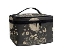 Flashideas Trousse de maquillage pour cosmétiques - Rangement vertical - Grande capacité - Trousse de maquillage de voyage, Fleur de lune 2, one size