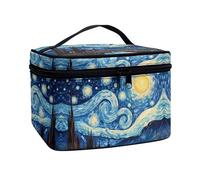 Flashideas Trousse de maquillage pour cosmétiques - Rangement vertical - Grande capacité - Trousse de maquillage de voyage, Van Gogh Nuit étoilée 1, one size