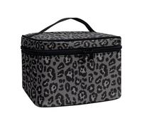 Flashideas Trousse de maquillage pour cosmétiques - Rangement vertical - Grande capacité - Trousse de maquillage de voyage, Léopard noir 2, one size