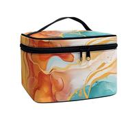 Flashideas Trousse de maquillage pour cosmétiques - Rangement vertical - Grande capacité - Trousse de maquillage de voyage, Imprimé marbre 1, one size