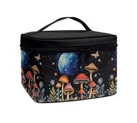 Flashideas Trousse de maquillage pour cosmétiques - Rangement vertical - Grande capacité - Trousse de maquillage de voyage, Papillon champignon, one size