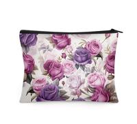 Flashideas Trousse de maquillage pour sac à main de voyage, petite trousse de maquillage portable pour femme, Rose violette 1, 1 Set