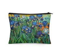 Flashideas Trousse de maquillage pour sac à main de voyage, petite trousse de maquillage portable pour femme, Van Gogh Iris 1, 1 Set