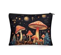 Flashideas Trousse de maquillage pour sac à main de voyage, petite trousse de maquillage portable pour femme, Imprimé champignons rouges, 1 Set