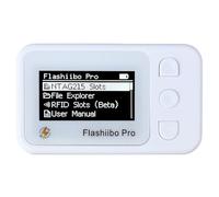 Flashiibo Pro 2ème génération blanc, émulateur d'étiquettes NFC, 100 lots de sauvegarde, extensible jusqu'à 3000+, réécriture illimitée, UID Regen, écran OLED, boutons