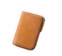 Flashing Key Case Men Leather Multifunctional Key Wallet All in One Retro Zipper Key Bag Mini Coin Purse (A