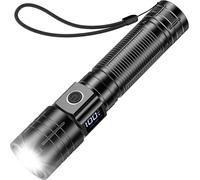 Flashlight Rechargeable Led Flashlight Extremely Bright Led Flashlight Usb-C Camping Battery With 4 Lighting Modes Stepless Dimmable Waterproof Camping Flashlight