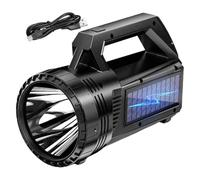 Flashlight Solar - Portable Searchlight | Rechargeable Solar Flashlight, 800 Lumen Handheld LED Torch | Bright Lightweight Design LED Flashlights For Fishing Working Traveling Hiking Camping