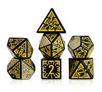 FLASHOWL Dés d'horloge DND Dés Étoiles et Lune Dés W20 Dés Rétro D&D Jeu de Dés avec Jeu de Rôle Polyédrique Dés de Jeu Dés D20 Jeu de Dés Donjons et Dragons Dés Jaune