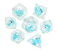 FLASHOWL Duck Dice Polyhedral & RPG Dice DND Dice Set avec Duck Inside Polyhedral Roll Play Gaming D20 Dice Donjons et Dragon Dice 7 pièces Bleu