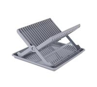 FlashPrix Égouttoir à vaisselle pliable avec plateau, égouttoir à vaisselle en plastique résistant pour cuisine, compact, grande capacité, 37 x 33 x 21 cm, gris