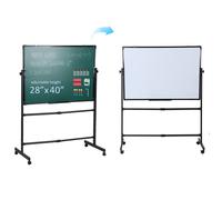 FLASIDU Tableau Blanc Mobile 100x70cm, Double Face, Réversible 360°, Hauteur réglable, Effaçable à Sec, 12 Aimants 10 Marqueurs