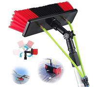 Flasing Perche Telescopique, Brosse TéLescopique AlimentéE en Eau Nettoyage de Panneaux PhotovoltaïQues et Solaires Ensemble de Lavage de Poteau d'Extension d'éQuipement de Nettoyage