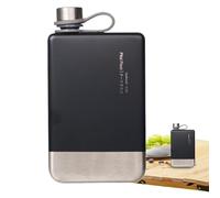 Flask for Men - 230ml Reusable Stainless Steel Water Bottle | Drinking Flask Leak-Proof Thin Flasks, Portable Flat Bottle for Beer Coffee Spirits Soda Drinks Beverage, Camping Outdoor