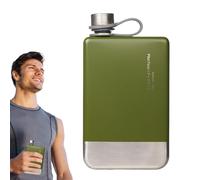 Flask for Men - 230ml Reusable Stainless Steel Water Bottle | Drinking Flask Leak-Proof Thin Flasks, Portable Flat Bottle for Beer Coffee Spirits Soda Drinks Beverage, Camping Outdoor
