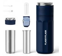 Flaskyflask Glacière à Insuline de Voyage USB - Réfrigérateur Médical Portable avec Contrôle Intelligent 2-8℃ et Écran LCD, Inclus Nouveau Gel en Anneau, Certifié TSA pour Diabétiques (Bleu)