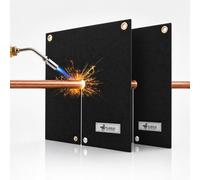 FLASLD couverture de soudure et de brasage, tapis de protection contre les flammes, 30 x 30 cm, tampon de brasage, plombier, trou, brûleur de propane(2 packs)