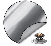 FLASLD Tapis de Foyer Rond de 98 cm pour protéger la terrasse et la pelouse, Protection Thermique sous Le Gril et Tapis de cheminée